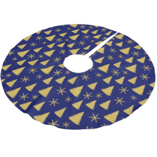 Donkerblauw en gouden kerstboompatroon kerstboom rok