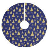 Donkerblauw en gouden kerstboompatroon kerstboom rok (Voorkant)