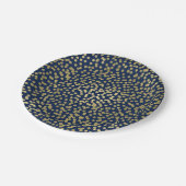 Donkerblauw en gouden Stippen Confetti Elegant Gla Papieren Bordje (Gekanteld)