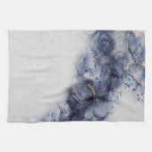Donkerblauw en gouden waterverf inktmerken theedoek (Horizontaal)