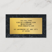 Donkerblauw en goudmarmer visitekaartje (Achterkant)