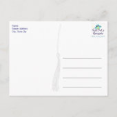 Donkerblauw en grijs Afstuderen Bedankt Briefkaart (Achterkant)