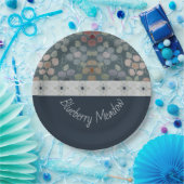 Donkerblauw en grijs papieren bordje (Feest)