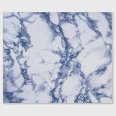 Donkerblauw en grijze marmertextuur cadeaupapier (Vlak)