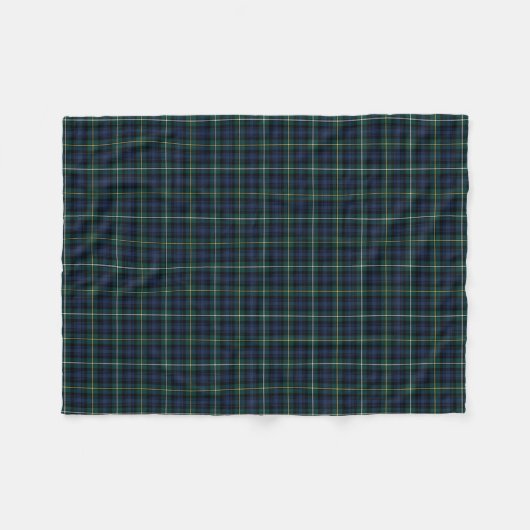 Donkerblauw en Groen Campbell Clan Tartan Fleece Deken (Voorkant (Horizontaal))