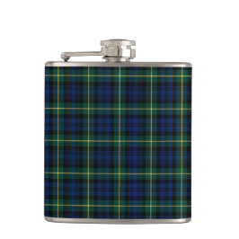 Donkerblauw en Groen Gordon Clan Schots Plaid Heupfles
