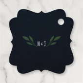 Donkerblauw en groen lederen groen ritueel bedankjes labels (Achterkant)