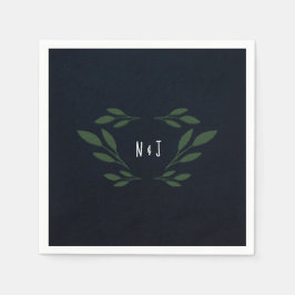 Donkerblauw en groen lederen groen ritueel servet