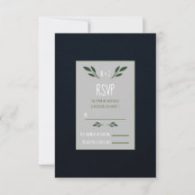 Donkerblauw en groene bladeren groen Rustic RSVP