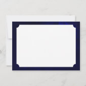 Donkerblauw en koraal Roos bruiloft Bedankkaart (Achterkant)