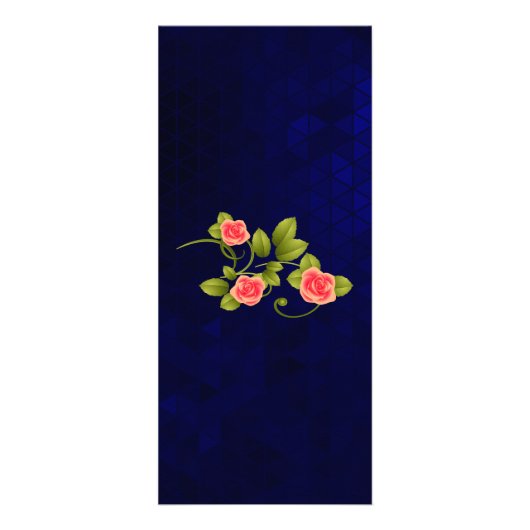 Donkerblauw en koraal Roos - Menu (Achterkant)