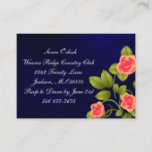 Donkerblauw en koraal Roos Vloeiend Collectie Informatiekaartje (Voorkant)