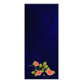 Donkerblauw en koraal Roos - Weddenprogramma Reclamekaart (Voorkant)