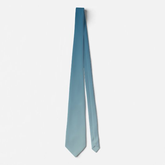 Donkerblauw en licht grijs cyaan gradiënt ombre stropdas (Voorkant)