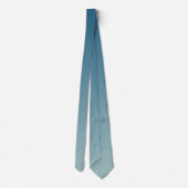 Donkerblauw en licht grijs cyaan gradiënt ombre stropdas (Achterkant)
