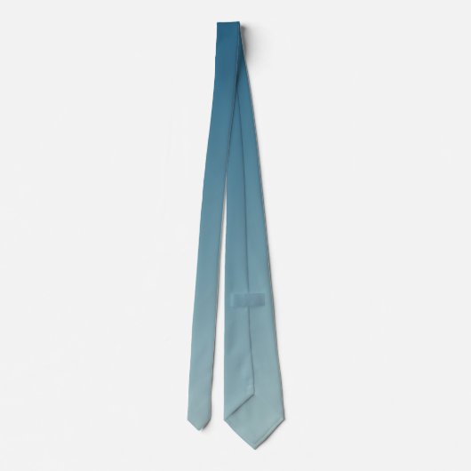 Donkerblauw en licht grijs cyaan gradiënt ombre stropdas (Achterkant)