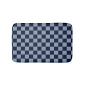 Donkerblauw en lichtblauw dambord badmat (Voorkant)
