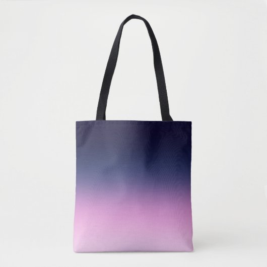 Donkerblauw en lichtroze verloop tote bag (Voorkant)