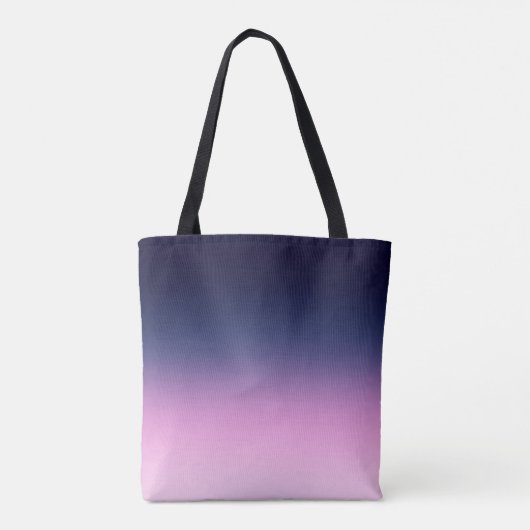 Donkerblauw en lichtroze verloop tote bag (Achterkant)