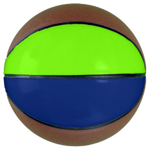 donkerblauw en neongroen mini basketbal