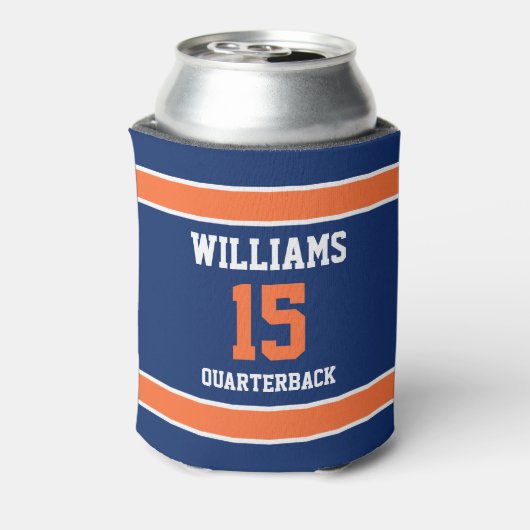 Donkerblauw en Oranje Blikjeskoeler (Blikje Achterkant)