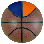 donkerblauw en oranje in vaste kleur mini basketbal (Rechts)