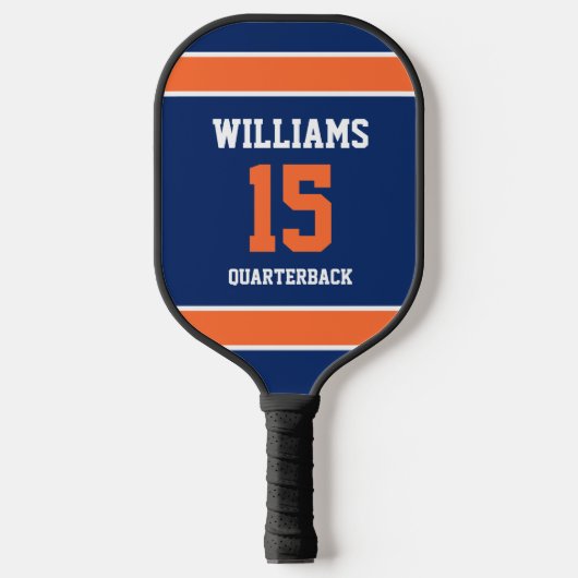 Donkerblauw en Oranje Pickleball Paddle (Voorkant)