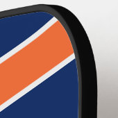 Donkerblauw en Oranje Pickleball Paddle (Links Detail)