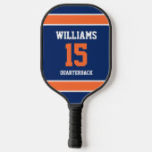 Donkerblauw en Oranje Pickleball Paddle (Achterkant)