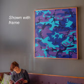 Donkerblauw en Paars Camouflage, waarde Poster