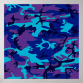 Donkerblauw en Paars Camouflage, waarde Poster (Voorkant)