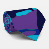 Donkerblauw en Paars Stropdas van Camouflage (Opgerold)