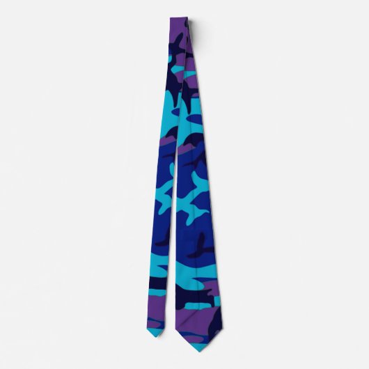 Donkerblauw en Paars Stropdas van Camouflage (Achterkant)