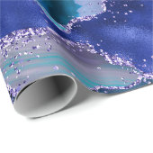 Donkerblauw en Paars zeewater Cadeaupapier (Rol Hoek)