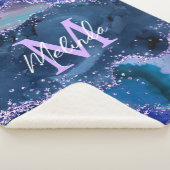 Donkerblauw en Paars zeewater Sherpa Deken (3/4)