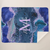 Donkerblauw en Paars zeewater Sherpa Deken (Voorkant (horizontaal))