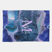 Donkerblauw en Paars zeewater Theedoek (Horizontaal)