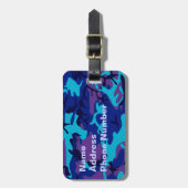 Donkerblauw en Paarse Camouflage Bagagelabel (Voorkant verticaal)
