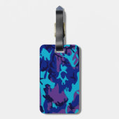 Donkerblauw en Paarse Camouflage Bagagelabel (Achterkant verticaal)