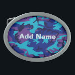 Donkerblauw en Paarse Camouflage Belt Buckle Gesp<br><div class="desc">Blauw en paarse camouflagepatroon afbeelding op dit product. Personaliseer deze sjabloon met uw kunst of foto en bewerk deze zoals u wilt.</div>