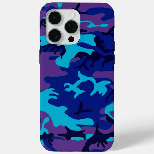 Donkerblauw en Paarse Camouflage Case-Mate iPhone Case (Achterkant)