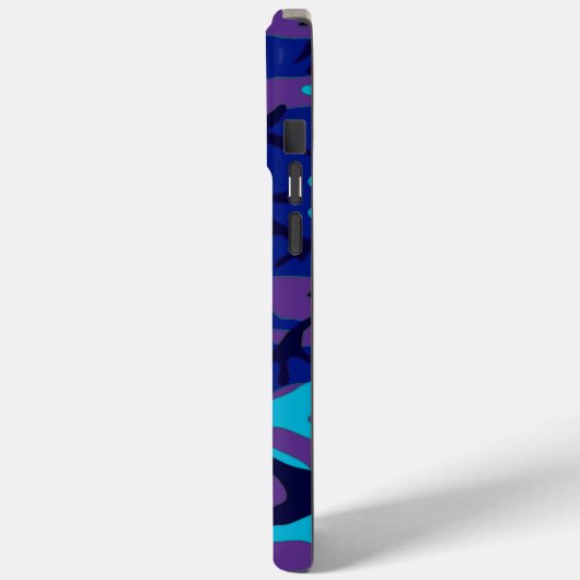 Donkerblauw en Paarse Camouflage Case-Mate iPhone Case (Achterkant / Links)