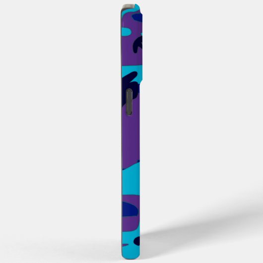 Donkerblauw en Paarse Camouflage Case-Mate iPhone Case (Achterkant / Rechts)
