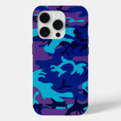 Donkerblauw en Paarse Camouflage Case-Mate iPhone Case (Achterkant)