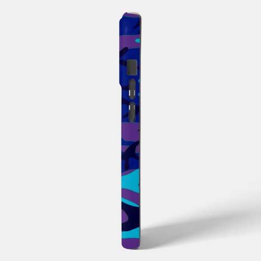 Donkerblauw en Paarse Camouflage Case-Mate iPhone Case (Achterkant / Links)