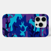 Donkerblauw en Paarse Camouflage Case-Mate iPhone Case (Achterkant (horizontaal))