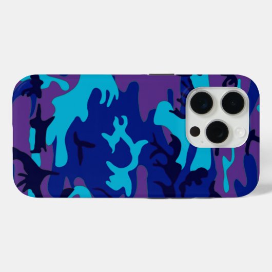 Donkerblauw en Paarse Camouflage Case-Mate iPhone Case (Achterkant (horizontaal))
