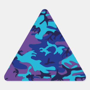 Donkerblauw en Paarse Camouflage Driehoek Stickers