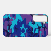 Donkerblauw en Paarse Camouflage Samsung Galaxy Hoesje (Achterkant horizontaal)
