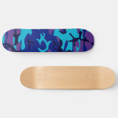 Donkerblauw en Paarse Camouflage Skateboard (Horizontaal)